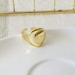 Anillo chunky circular dorado