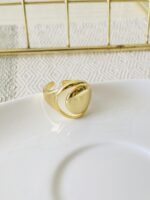 Anillo chunky circular dorado