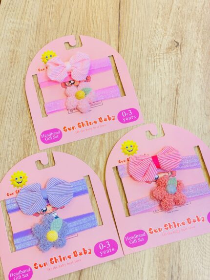 Set de balaca infantil x2 - flor peludita