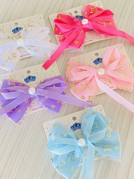 Moño Infantil Estrellas Doradas