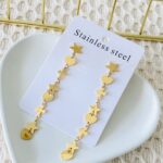 Aretes largos estrella y corazón
