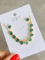 Set de Rodio Cristal Corazón - Imagen 3