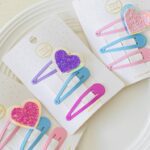 Set pinzas X 3 corazón escarchado