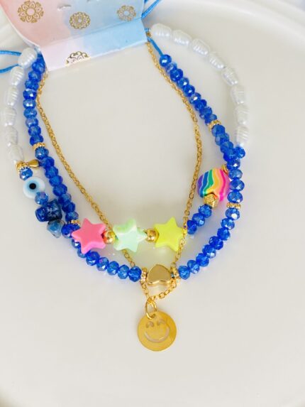 Tobillera Azul Estrellas
