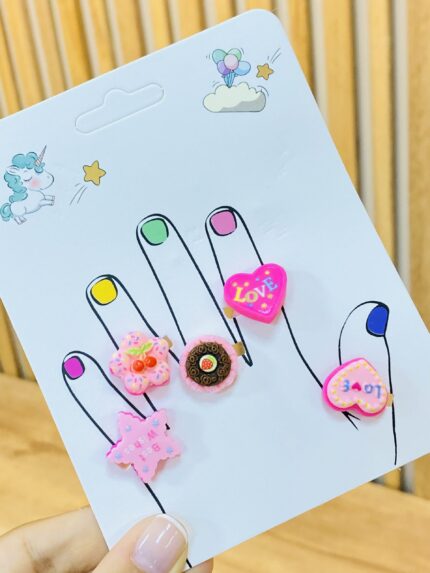 Paquete de anillos x5- pastel