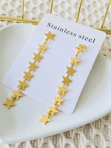 Aretes largos estrellas