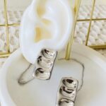 Aretes placa plateada