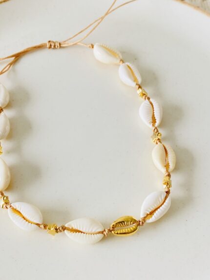 Choker conchas- hilo beige