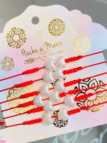 Kit manillas corazones blancos