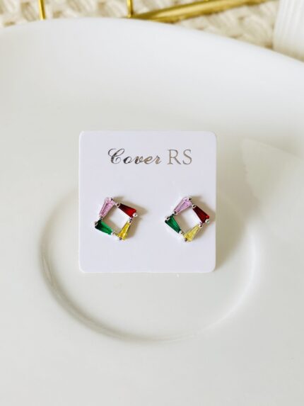 Topo cuadrito plateado-circones colores