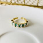 Anillo mini perla circón verde