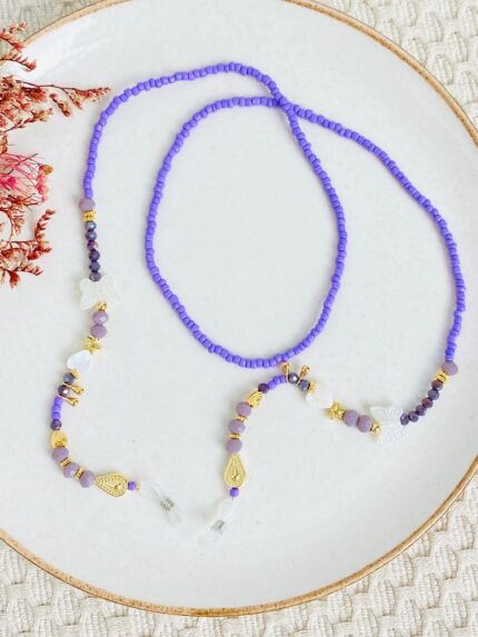 Porta gafas - Morado con mariposas.