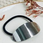Pony cuff Ovalado plateado liso