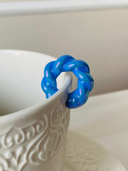 Earcuff Trenzado Azul Rey
