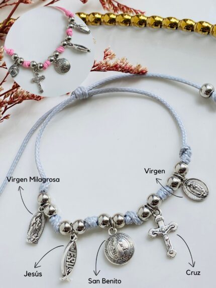 Pulsera Religiosa Gris Pequeña