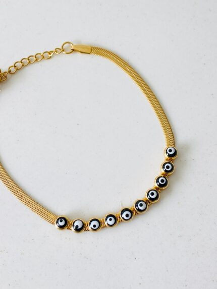 Pulsera PU ojos negros