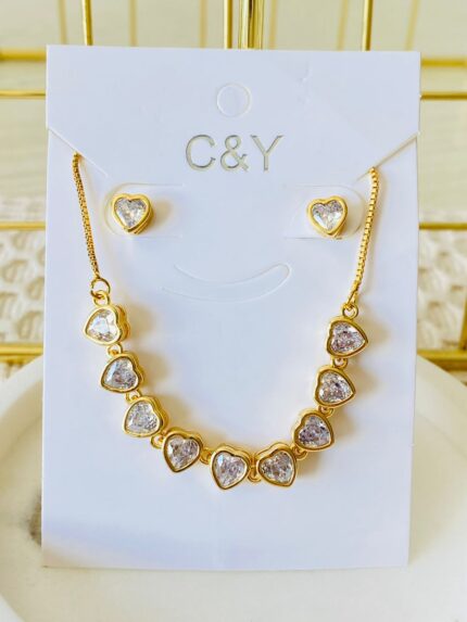 Set de Rodio Cristal Corazón