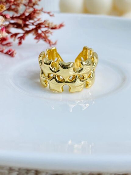 Anillo - Cinta doble de estrellas.