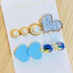 Pinzas X2 Corazones azules