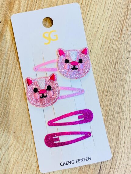 Pinzas Gato escarchado rosa