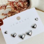 Set De Topos corazón chunky Plateado