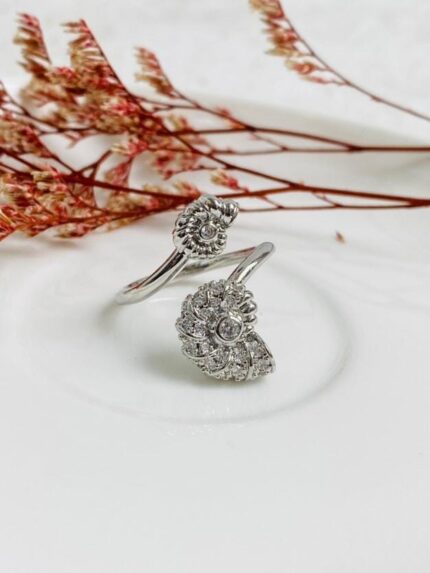 Anillo Doble Caracol Plateado