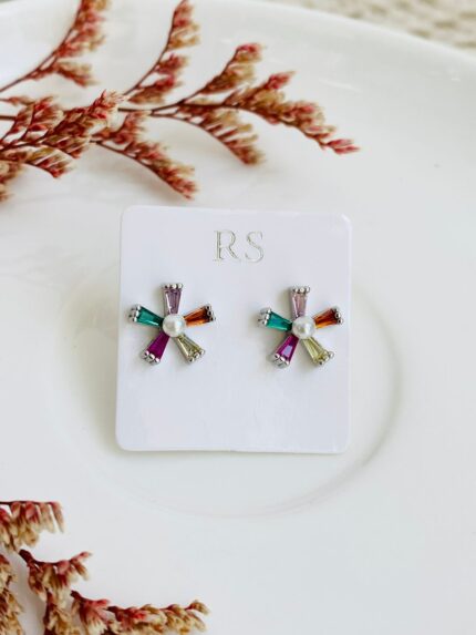 Topos Flor de colores Plateado
