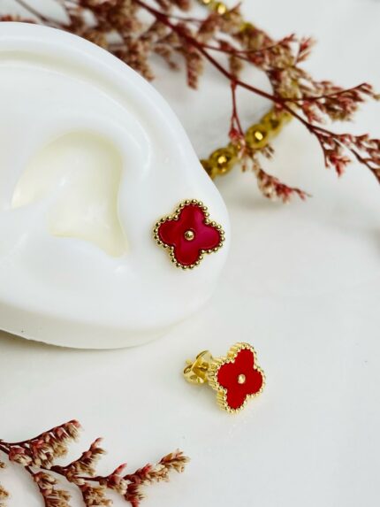 Arete Topo Van Cleef Rojo Pq pun