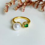 Anillo Perla Circón Verde