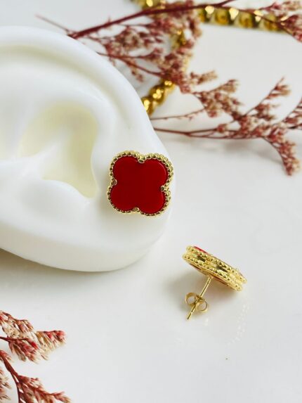 Arete Topo Van Cleef Rojo Grande