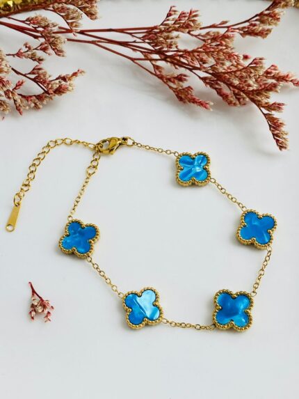 Pulsera Trébol Celeste