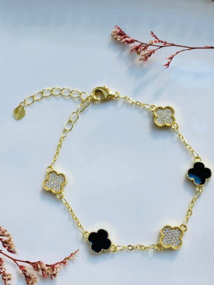 Pulsera Mini Trébol Negro