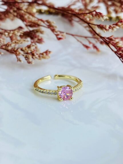 Anillo Cushion Rosa
