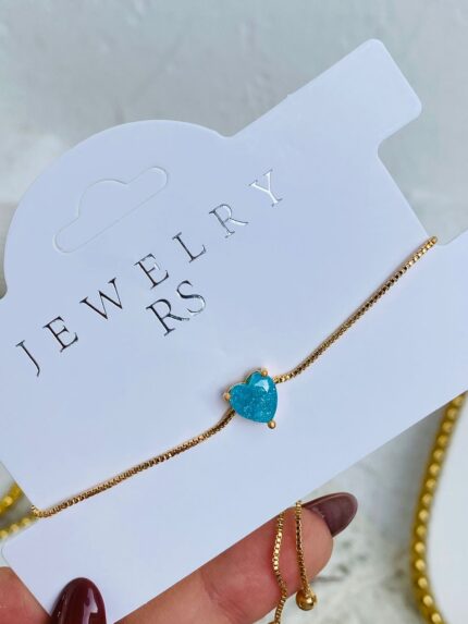 Pulsera Corazón Celeste