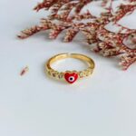 Anillo Corazón Turco Rojo