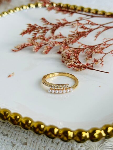 Anillo Duo Perla Circón