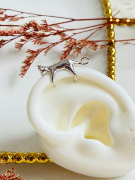 Earcuff Gatito Plateado