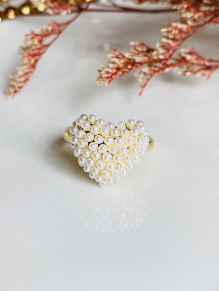 Anillo Corazón Perlado