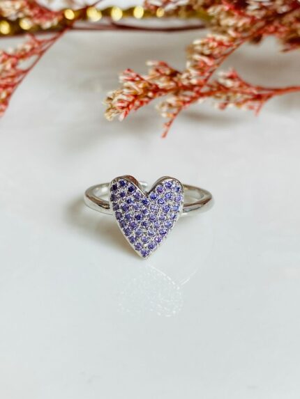 Anillo Corazón Circones Lila
