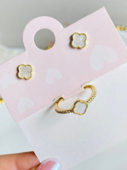Set De Topo / Anillo Van Cleef Blanco