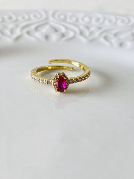 Anillo Ovalo Rojo