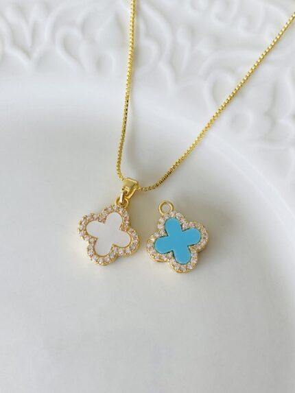 Cadena Van Cleef Celeste/Blanco