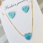Set Ópalo Corazón Azul