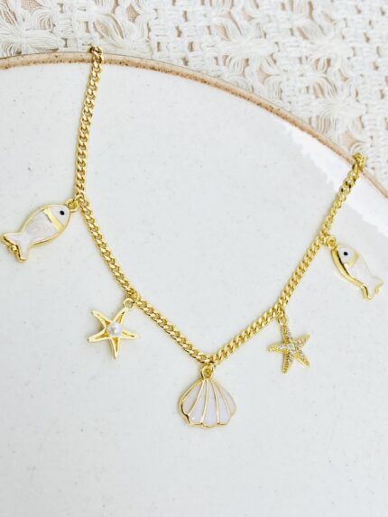 Cadena Charms Concha Nacar