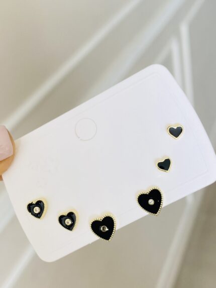 Set Topos Corazón Chip Negro