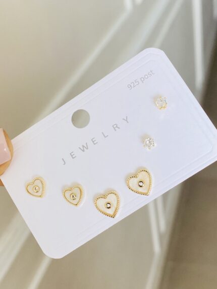 Set Topos Corazón Chip Blanco