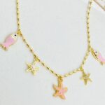 Cadena Charms Estrellas Rosa