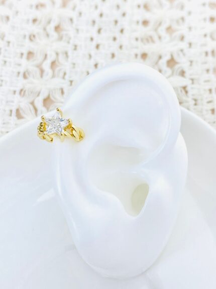 Earcuff Arco Estrella Cristal