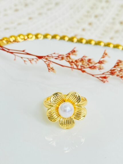 Anillo Flor Perla