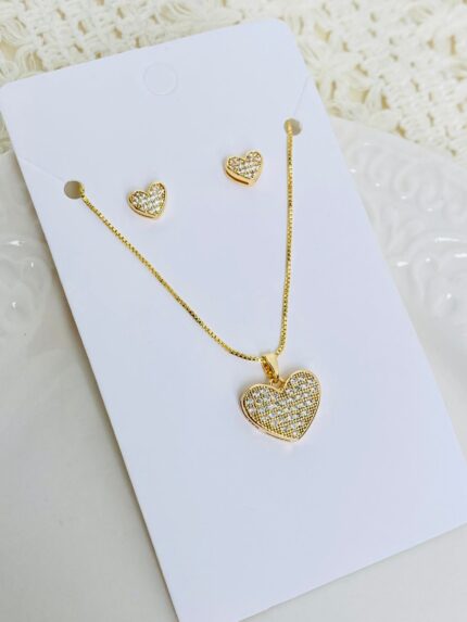 Set Rodio Corazón Circonado